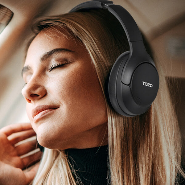 Relaxing at home with TOZO headphones
